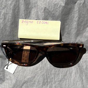 Ermenegildo Zegna Tortoiseshell Square Frame Sunglasses w/ Brown Lens-EZ0041-52M